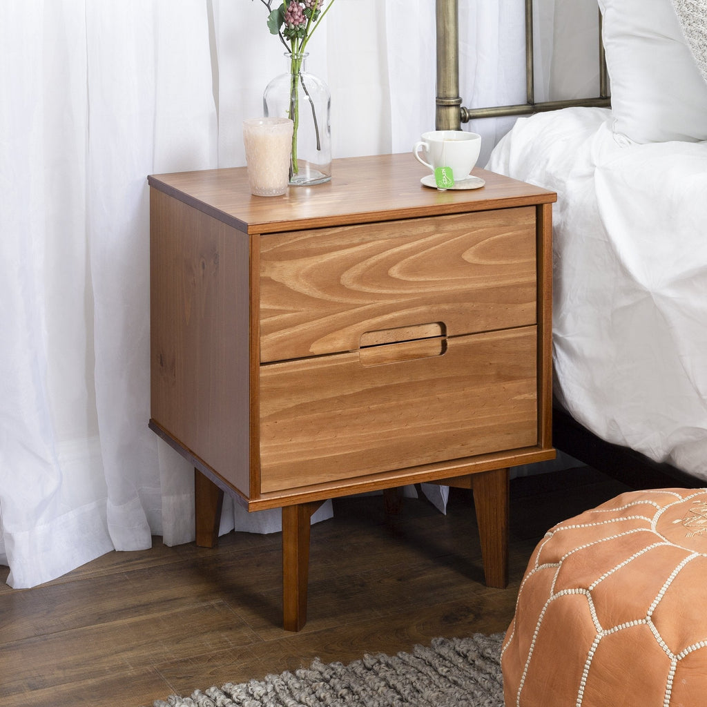 Nightstand, Sloane Mid Century Modern Solid Wood, Lightweight Design for Bedside Storage, Bedroom Organization and Guest Rooms image 1