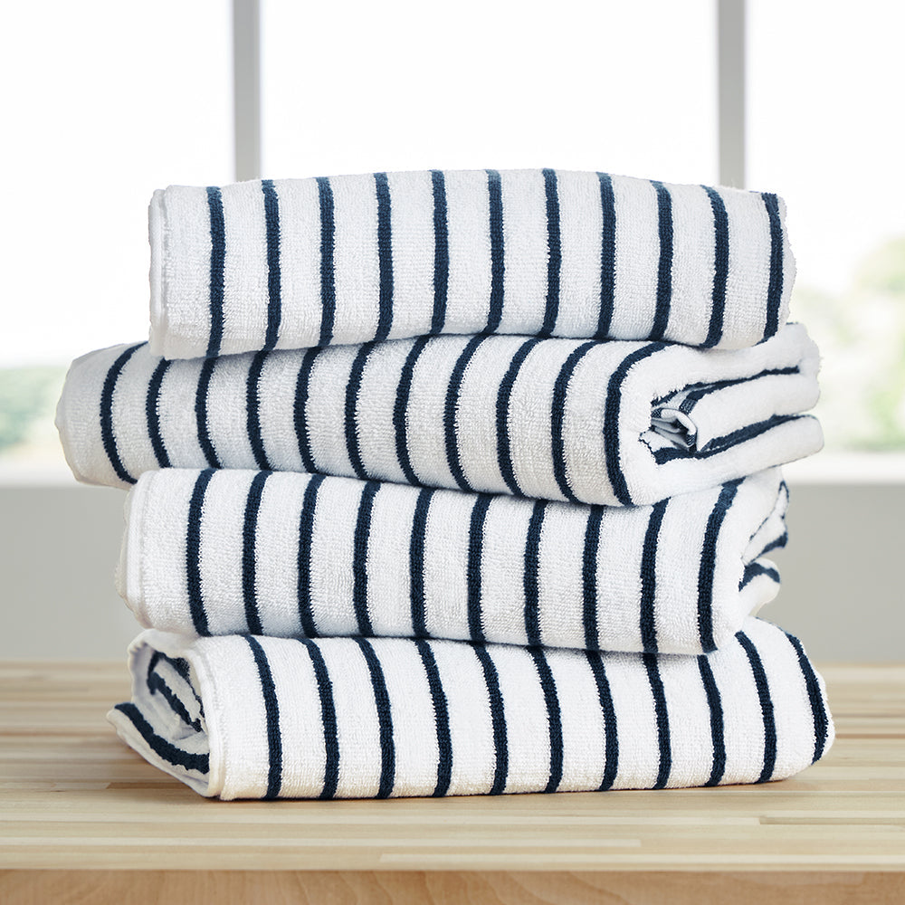 Bath Linen, 100% Cotton Cabana Towel Set (4 Pack) for Home Bathrooms and Everyday Care, 5 Color Options image 1