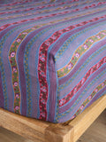Fitted Sheet, Mix & Match Cotton Retro Ribbons Navy for Bedroom Comfort, Bed Layering and Everyday Sleep, 5 Size Options image 1