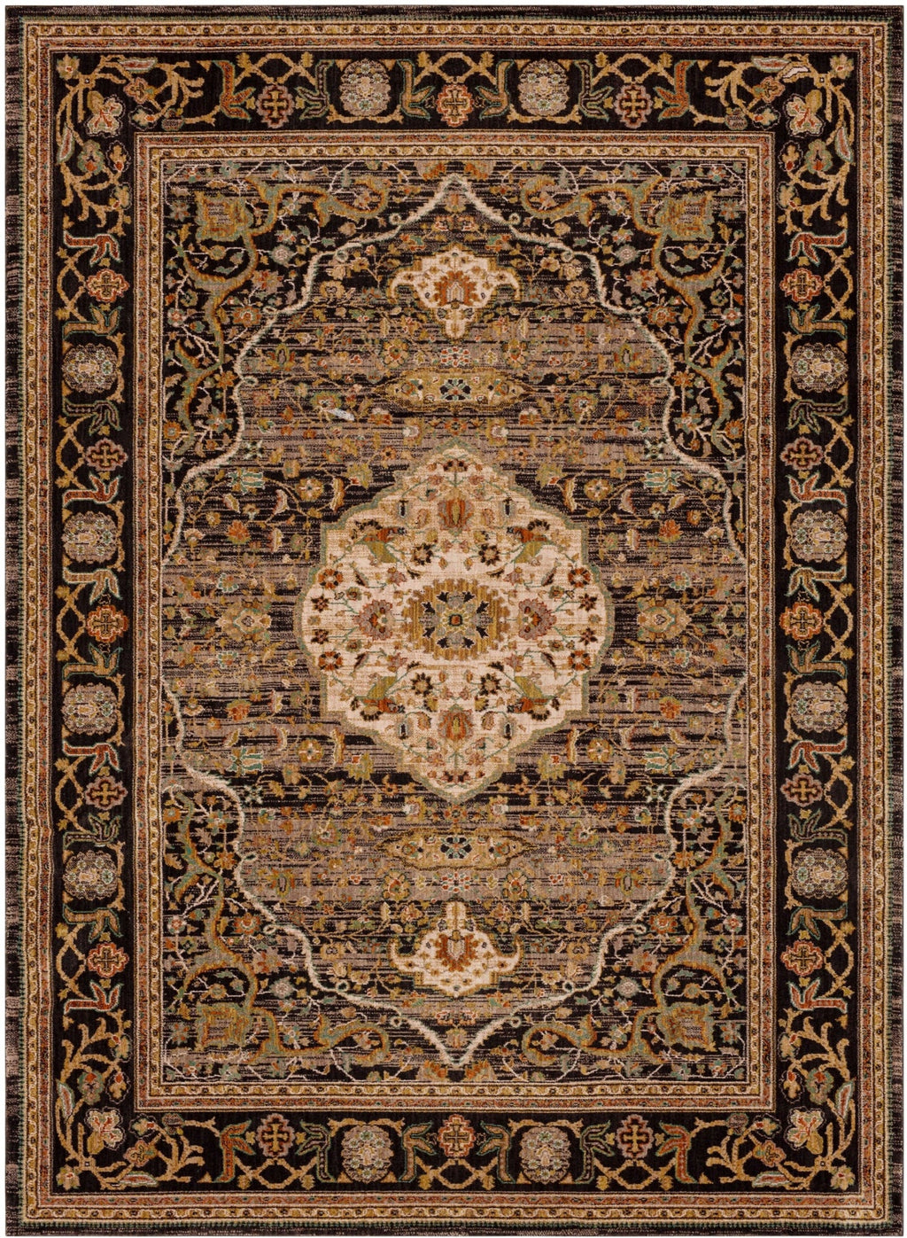 Area Rug, Spice Market Petra Charcoal for Living Rooms, Bedrooms and Entryways, 5 Size Options image 1