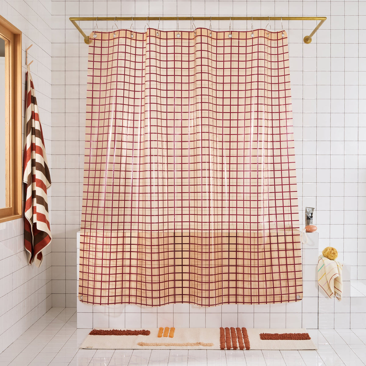 Shower Curtain, 2x2 Cloud, EVA with 30% Recycled Content, 12 Gauge Material for Shower Areas, Bathroom Privacy and Everyday Bath Decor image 1