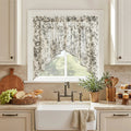 Window Curtain, Black Floral Swag Linen Kitchen Curtains (2 for Bedrooms, Living Rooms and Home Privacy, 3 Sizes and 3 Colors image 1