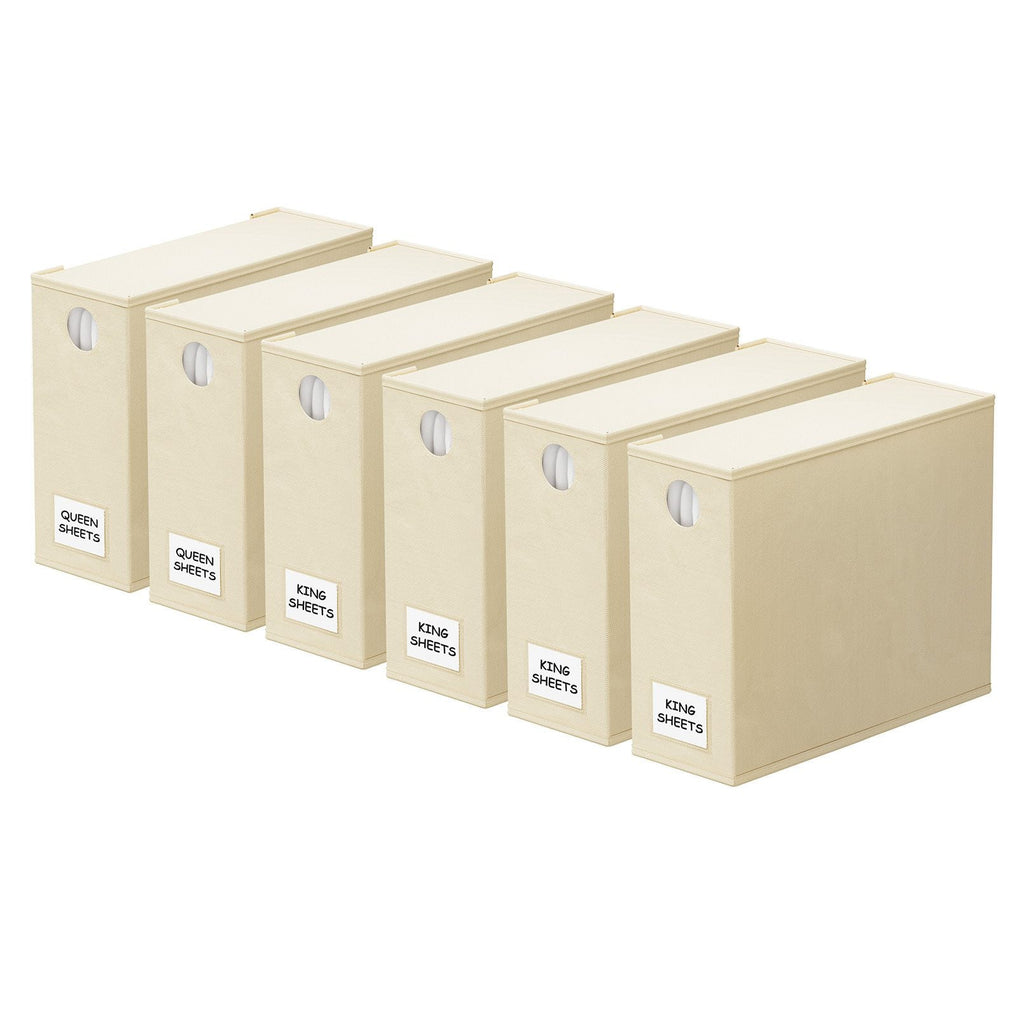 Bed Sheet Set, Closet Organizer, 6 Pack, Beige for Everyday Bedroom Comfort and Guest Rooms image 1