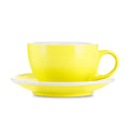 Coffee Mug, Latte Cup & Saucer Yellow (8oz 252ml), Ceramic Construction, Porcelain Construction for Everyday Drinks, Home and Entertaining image 1