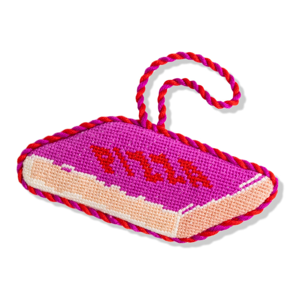 Seasonal Home Decor, Needlepoint Icon Ornament Pizza Box for Holiday Displays, Shelves and Festive Rooms image 1