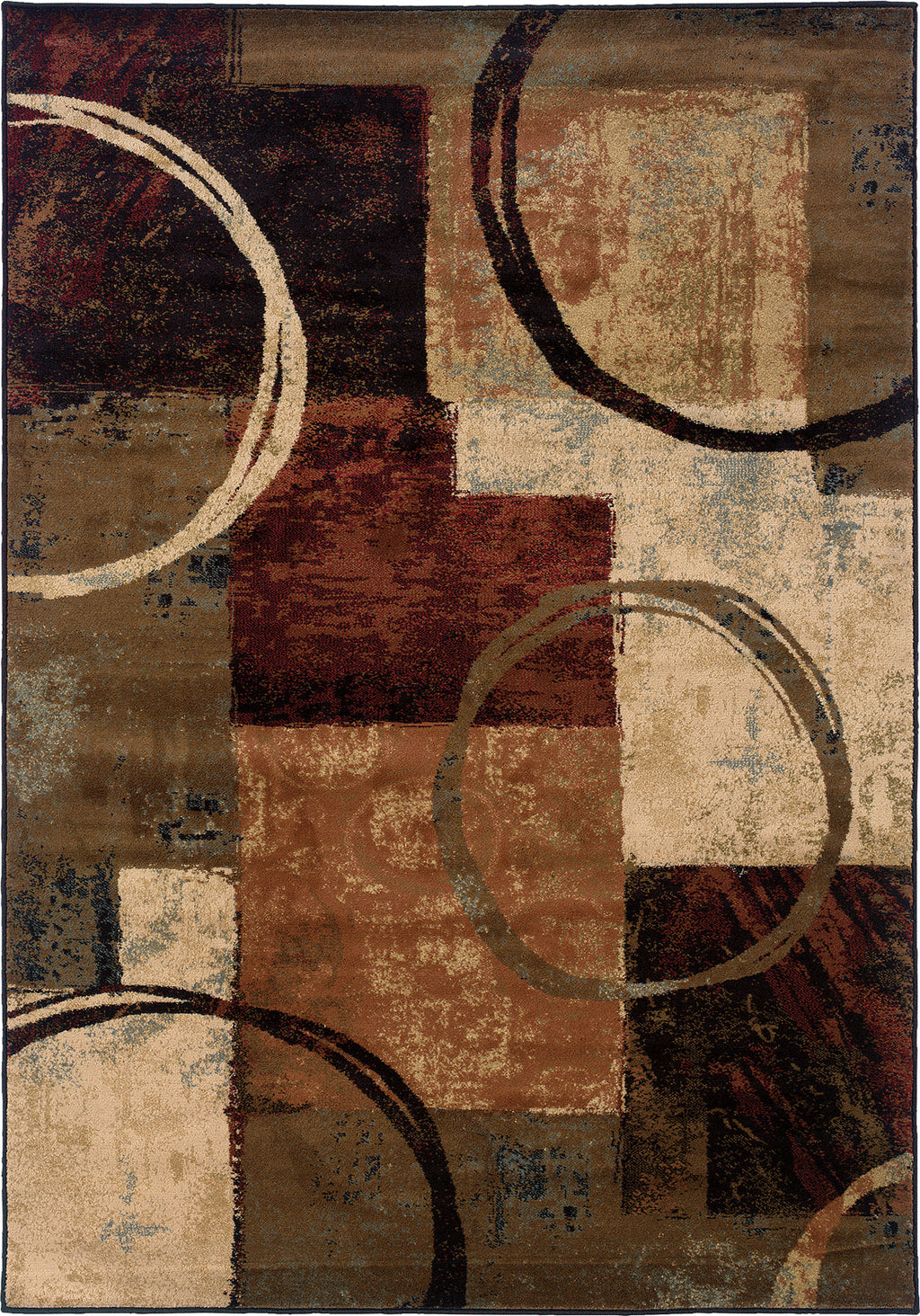 Area Rug, Hudson 2544B Brown Black for Living Rooms, Bedrooms and Entryways, 9 Size Options image 1