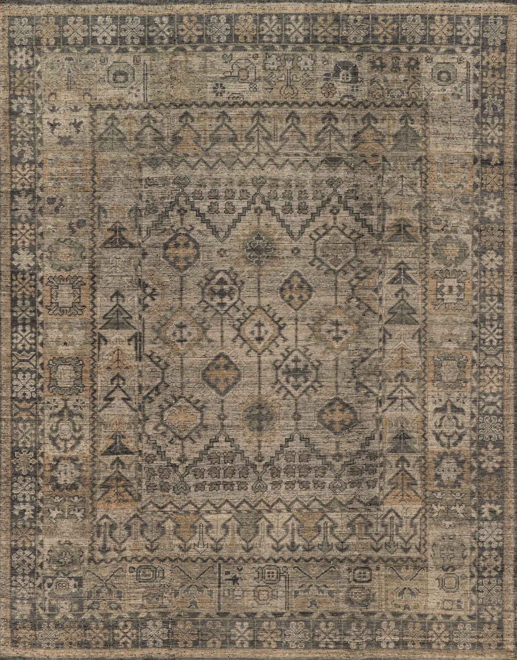 Area Rug, Heirloom HQ 06 Bone Charcoal for Hallways, Dining Spaces and Home Decor, 11 Size Options image 1