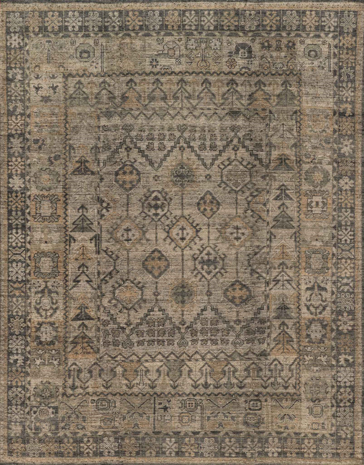 Area Rug, Heirloom HQ 06 Bone Charcoal for Hallways, Dining Spaces and Home Decor, 11 Size Options image 1