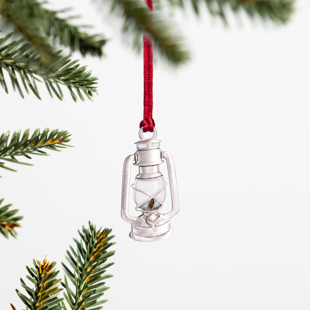 Seasonal Home Decor, Holly Homestead Ornament Solid Pewter Lantern for Holiday Displays, Shelves and Festive Rooms image 1