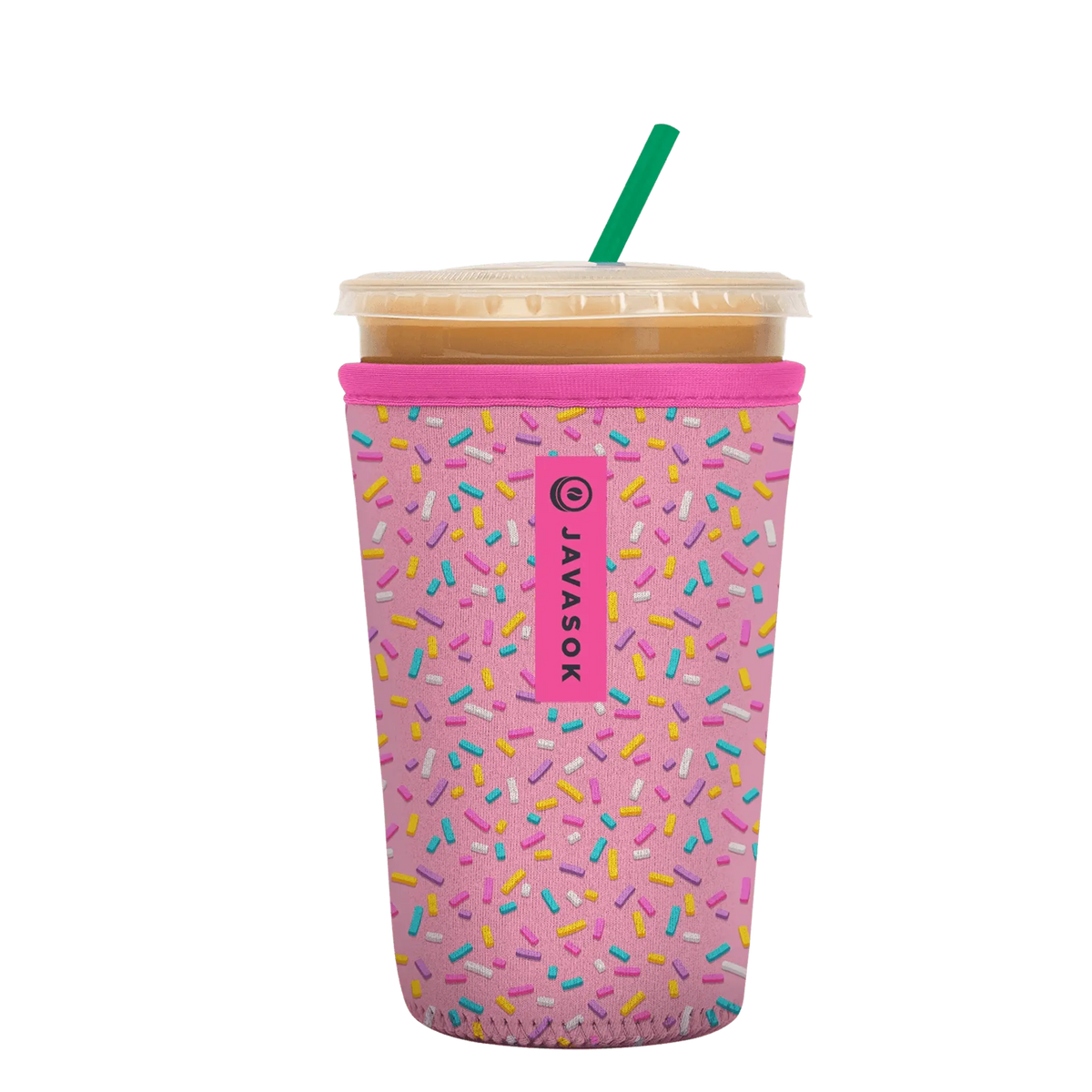 Reusable Cup Sleeve, Sweet Sprinkles, Neoprene Construction for Iced Coffee, Cold Drinks and Condensation Control image 1