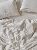 Duvet Cover, Oatmeal Stripe 100% Linen for Everyday Bedding, Guest Bedrooms and Comforter Protection, 3 Size Options image 1