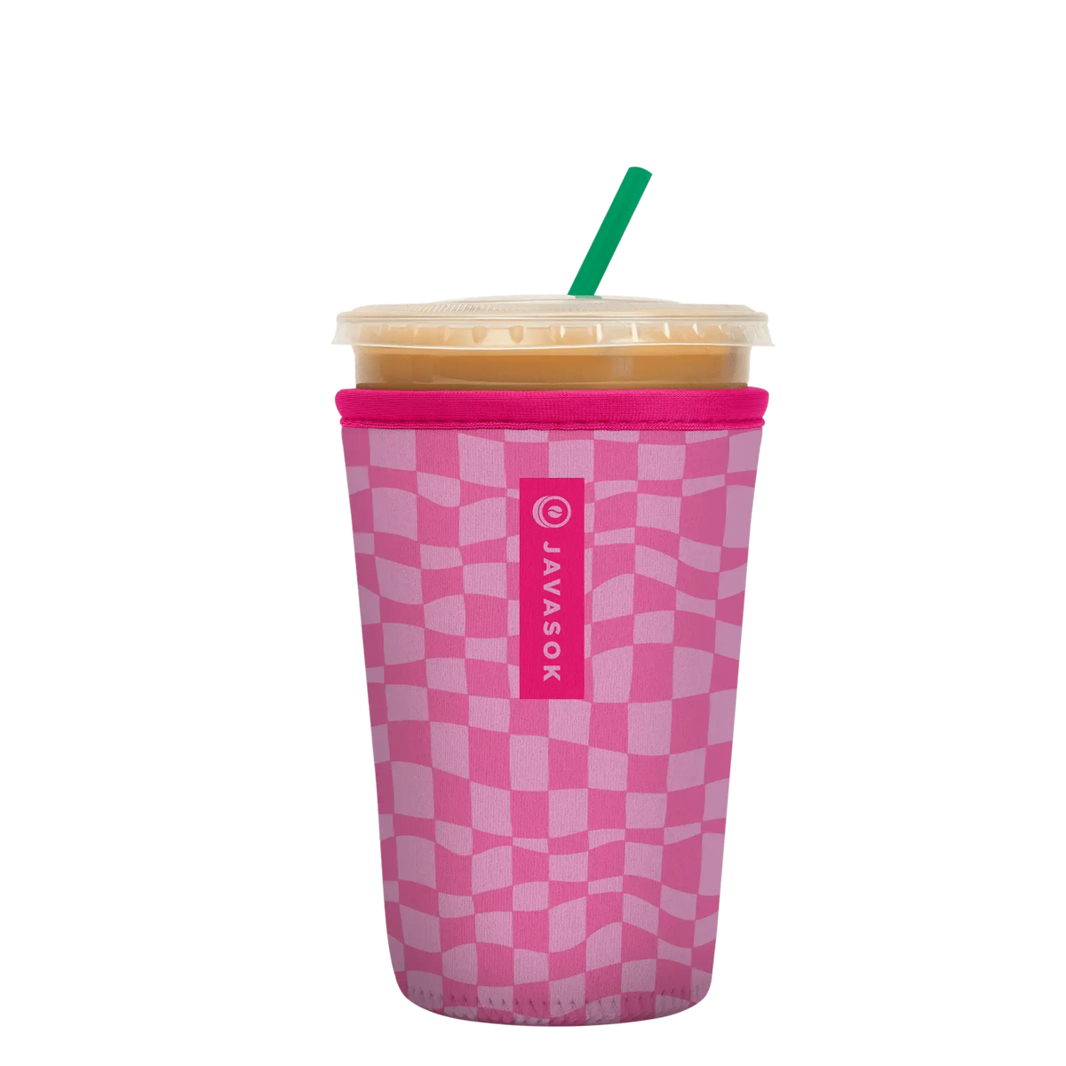 Reusable Cup Sleeve, Pink Grand Prix, Lightweight Design, Neoprene Construction for Iced Coffee, Cold Drinks and Condensation Control image 1
