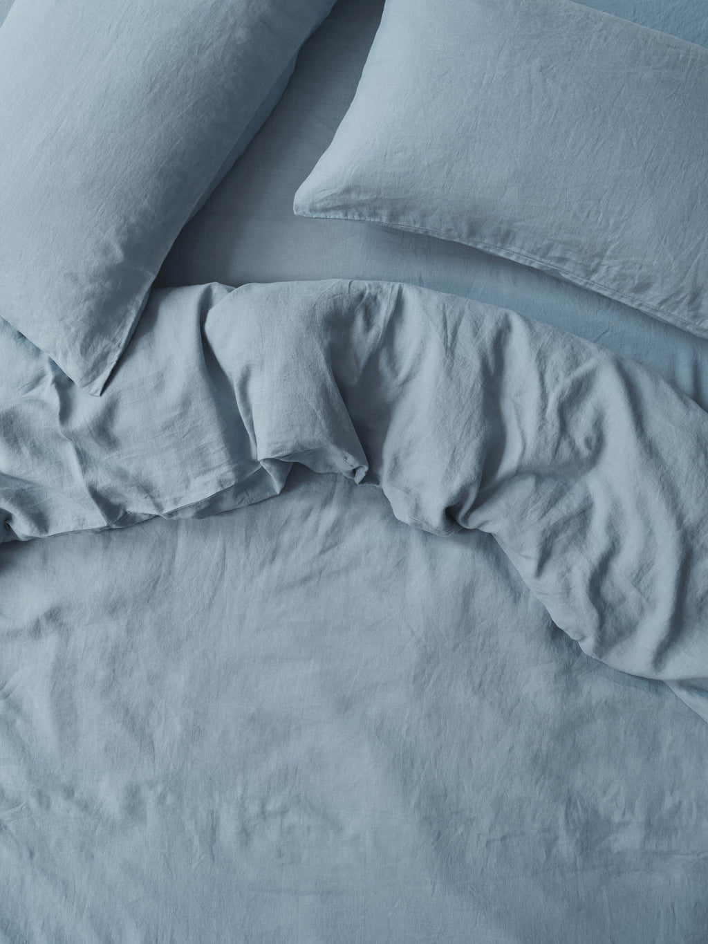 Duvet Cover, Dusk Blue 100% Linen, Breathable Construction for Bedroom Layering, Comforter Covers and Everyday Bedding, 3 Size Options image 1