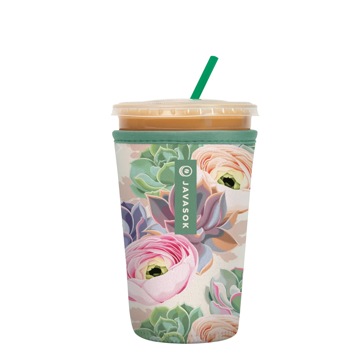 Reusable Cup Sleeve, Pastel Splendor, Lightweight Design, Neoprene Construction for Coffee Cups, Daily Commutes and Dry Hands image 1