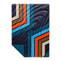 Puffy Blanket, Original Midnight Retro Stripes, Weather-Resistant Shell for Camping, Cabins and Outdoor Relaxation image 1