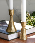 Decorative Candle, Gold Taper Holder Set of 2 for Entryways, Mantels and Everyday Home Ambience image 1