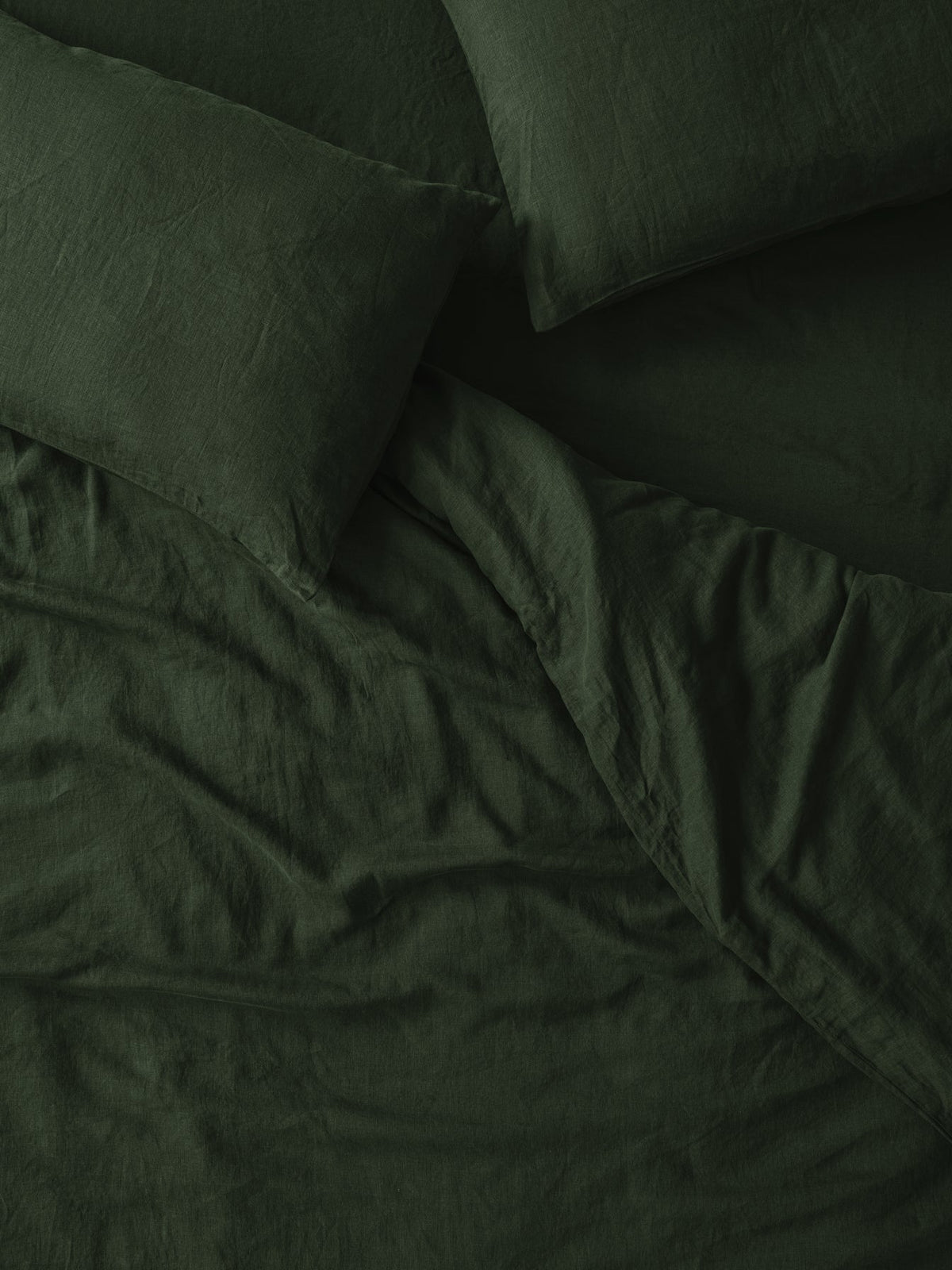 Duvet Cover, Fern Green 100% Linen, Breathable Construction for Everyday Bedding, Guest Bedrooms and Comforter Protection, 3 Size Options image 1