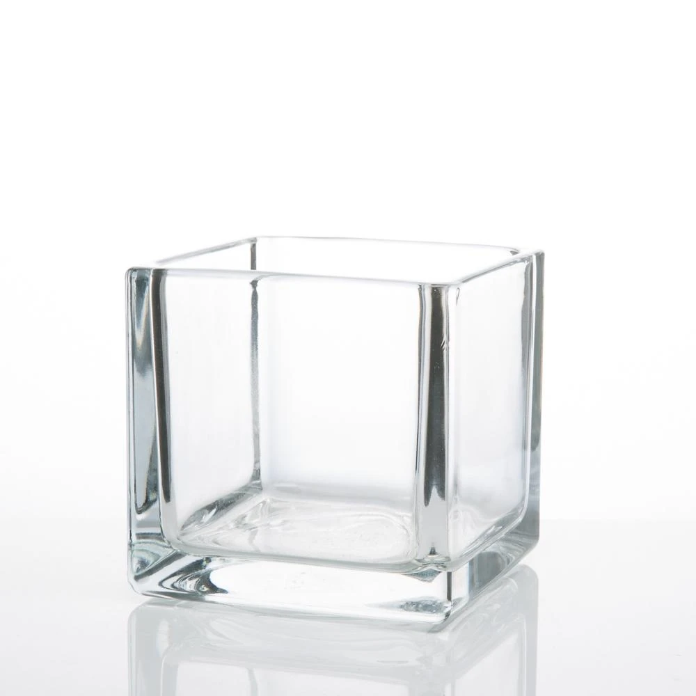 Decorative Candle, Cube Vase 4" for Entryways, Mantels and Everyday Home Ambience, Designed for Living Rooms, Bedrooms and Relaxing Evenings image 1