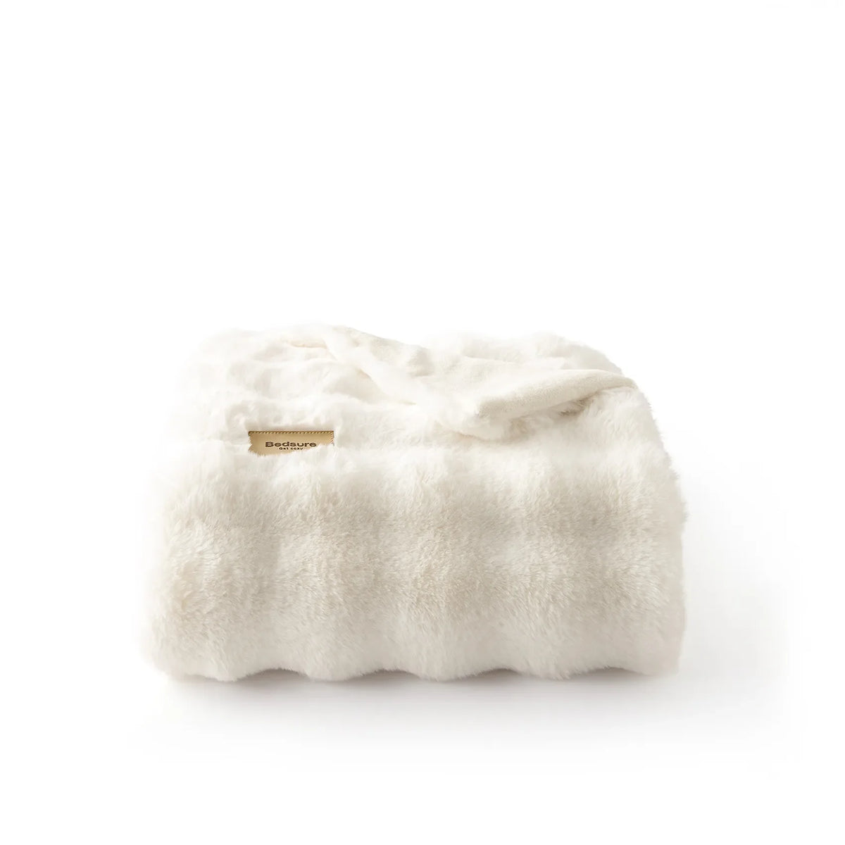 Cozy Throw Blanket, Bubble Faux Fur, Machine-Washable Care for Living Rooms, Bedrooms and Everyday Lounging, 3 Sizes and 11 Colors image 1