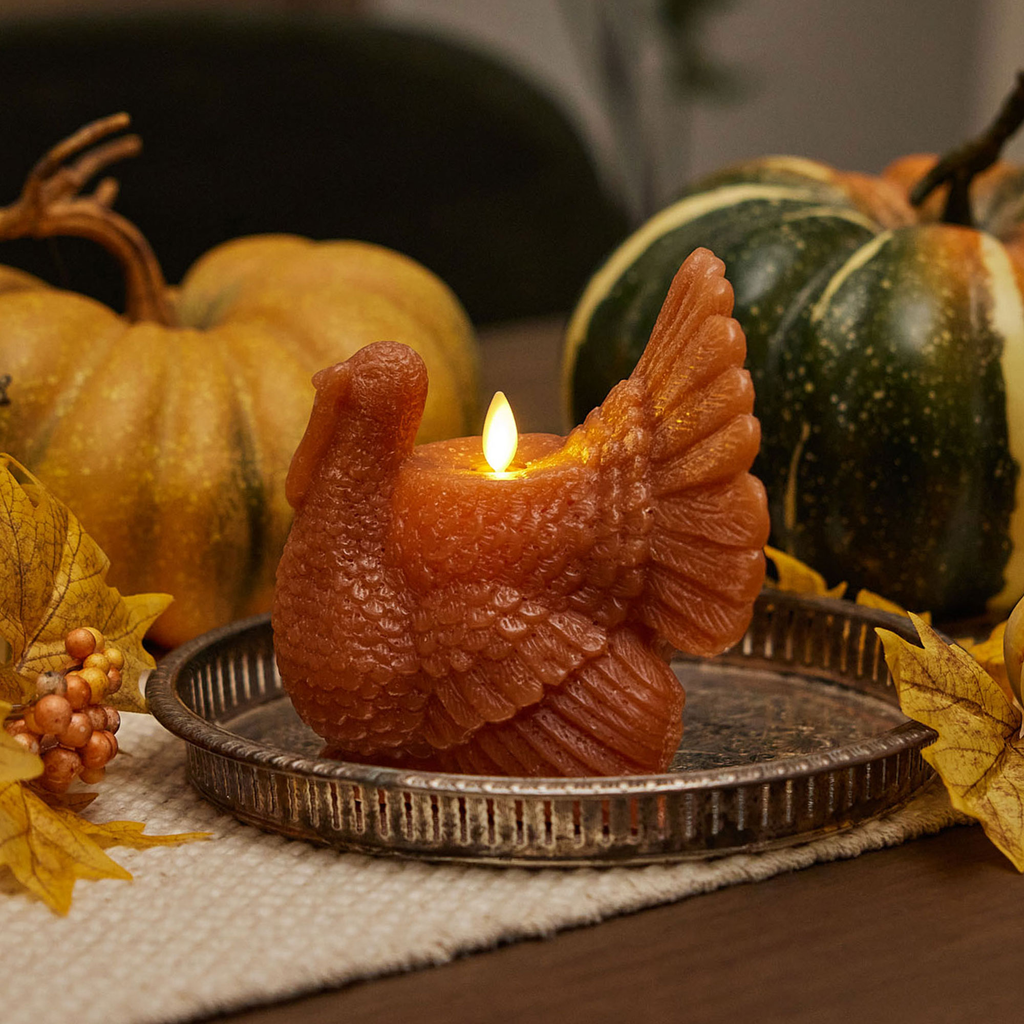 Flameless Candle, Adobe Turkey for Mantels, Entryways and Holiday Displays, Designed for Everyday Home Use image 1