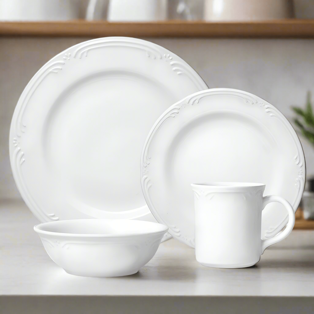 Dinnerware, Filigree Set, Dishwasher-Safe Care for Everyday Meals and Table Settings, 3 Size Options image 1