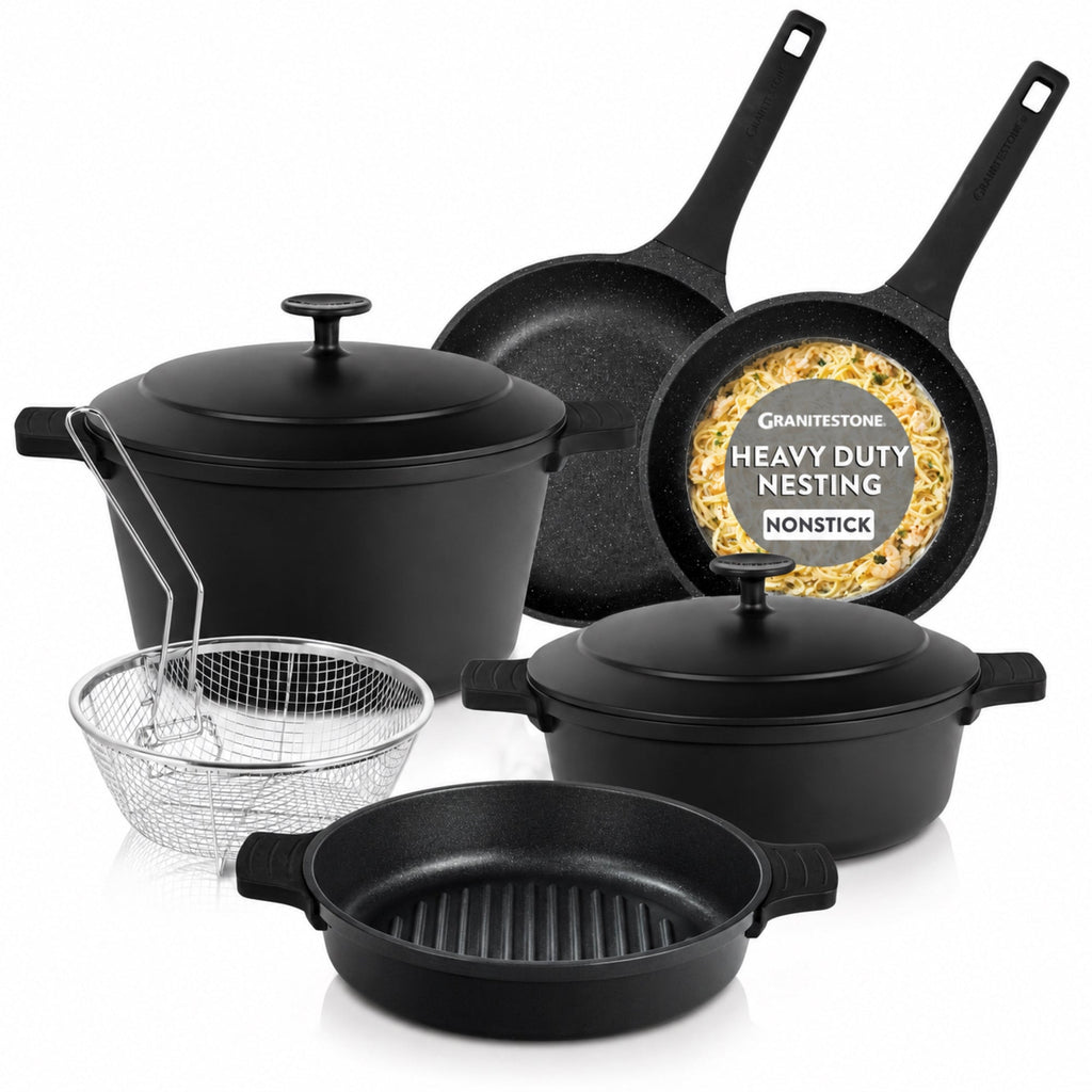 Kitchen Cookware, 8 Piece Nesting Set, Lightweight Design, Silicone Construction for Stovetop Cooking and Daily Meal Prep, 2 Color Options image 1