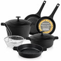 Kitchen Cookware, 8 Piece Nesting Set, Lightweight Design, Silicone Construction for Stovetop Cooking and Daily Meal Prep, 2 Color Options image 1