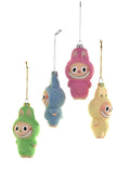 Seasonal Home Decor, Fuzzy Monster Labubu Inspired Glass Ornament for Mantels, Tables and Seasonal Decorating, 4 Color Options image 1