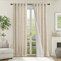 Window Curtain, Vintage Lined Embroidered Botanical Border for Windows, Room Styling and Everyday Privacy, 3 Sizes and 3 Colors image 1