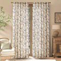Window Curtain, Vine Blossom Linen Blend Curtains (2 Panels), Machine-Washable Care for Bedrooms, Living Rooms and Home Privacy image 1