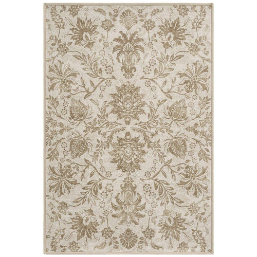 Area Rug, Vintage Distressed Large Floral Scrollwork, Lightweight Design, Non-Slip Design for Hallways, Dining Spaces and Home Decor image 1