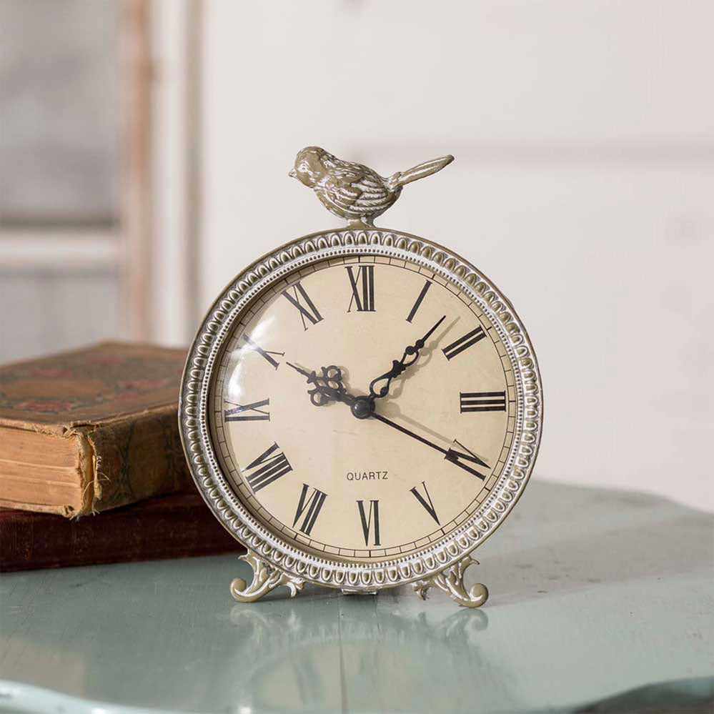 Home Wall Decor, Perched Songbird Tabletop Clock for Entryways, Bedrooms and Living Rooms, Designed for Everyday Home Use image 1