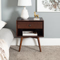 Nightstand, Mid Century Solid Wood Collection 1 or 2 for Bedrooms, Bedside Essentials and Everyday Storage, 2 Color Options image 1