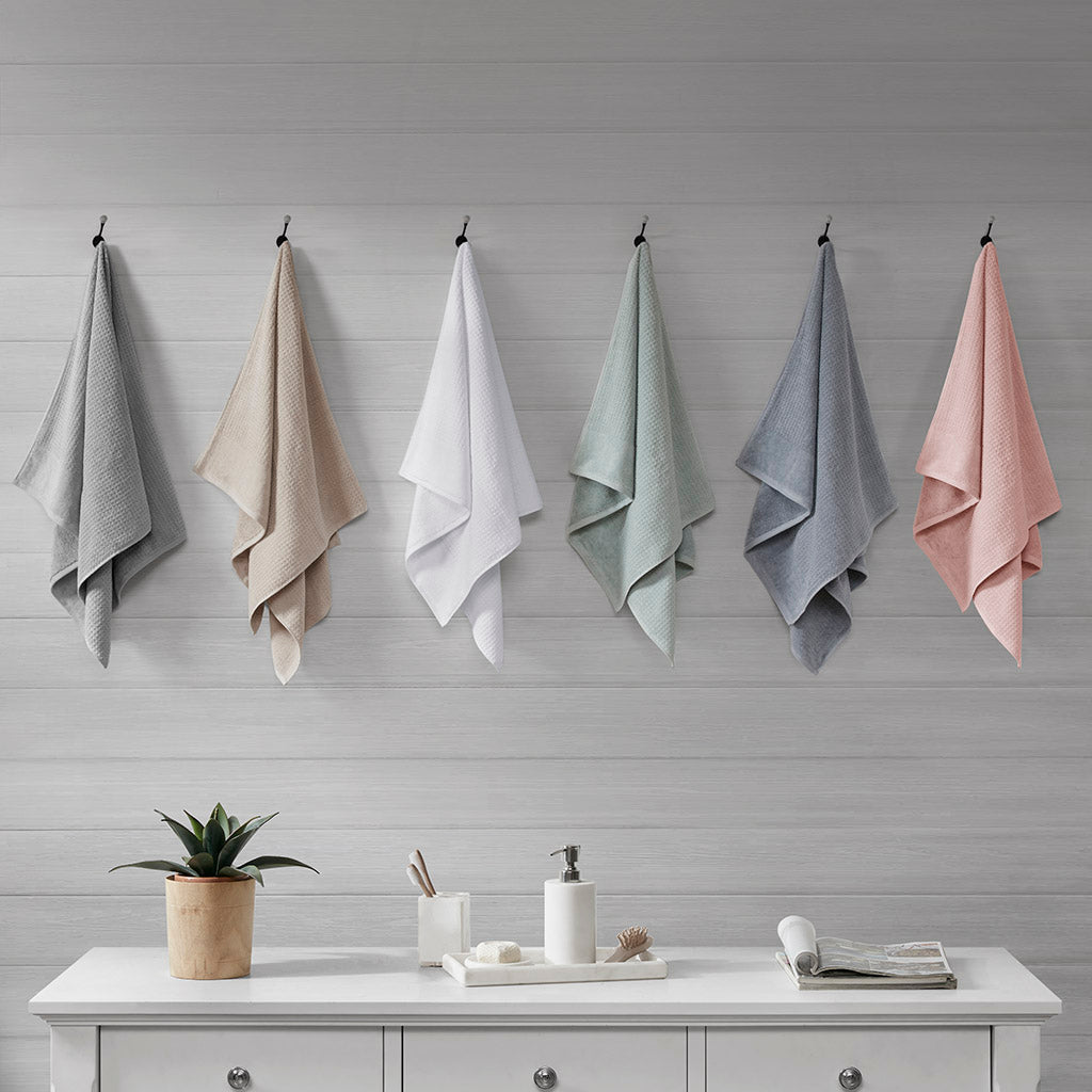 Bath Linen, Spa Waffle Cotton Waffle Jacquard, Lightweight Design, Machine-Washable Care for Home Bathrooms and Everyday Care image 1