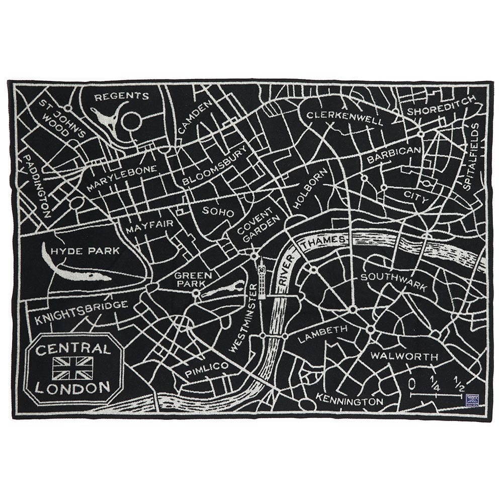 Cozy Throw Blanket, London Map Wool, Hypoallergenic Comfort for Sofas, Beds and Relaxing at Home image 1