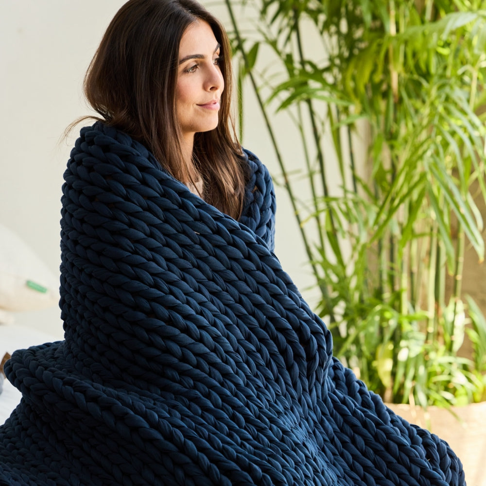 Cozy Throw Blanket, Weighted, Breathable Construction for Sofas, Beds and Relaxing at Home, 4 Color Options image 1