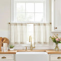Window Curtain, Linen Textured Tier Kitchen Curtains (2, Lightweight Design for Windows, Room Styling and Everyday Privacy image 1