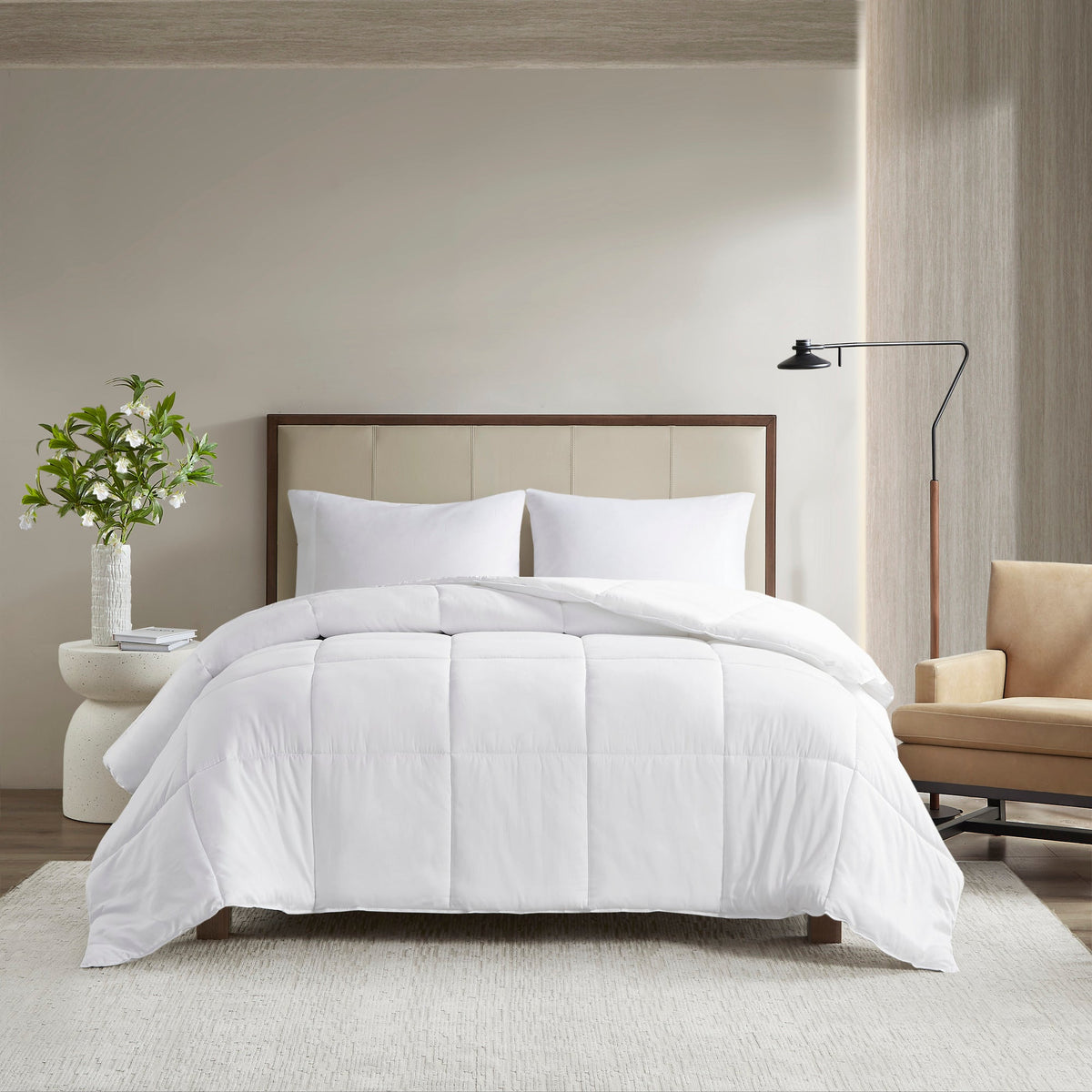 Down Alternative Comforter, Winfield 300 Thread Count Cotton Shell, Machine-Washable Care for Everyday Bedding and Comfortable Sleep image 1