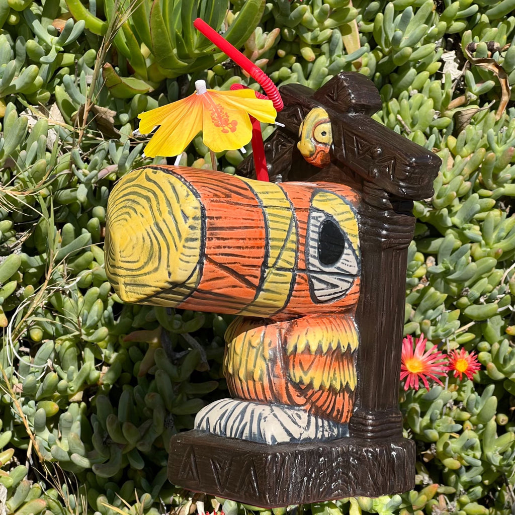 Coffee Mug, Tiki tOny's Hanging Toucan Tiki (Orange, Ceramic Construction for Everyday Drinks, Home and Entertaining, 2 Type Options image 1