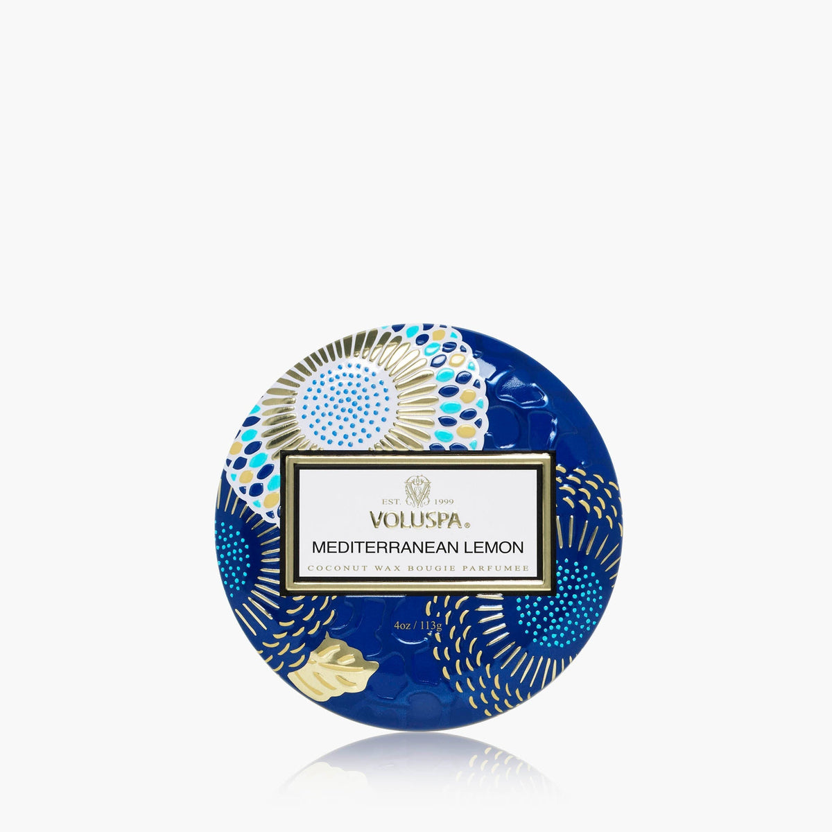 Decorative Candle, Mediterranean Lemon Mini Tin for Entryways, Mantels and Everyday Home Ambience image 1