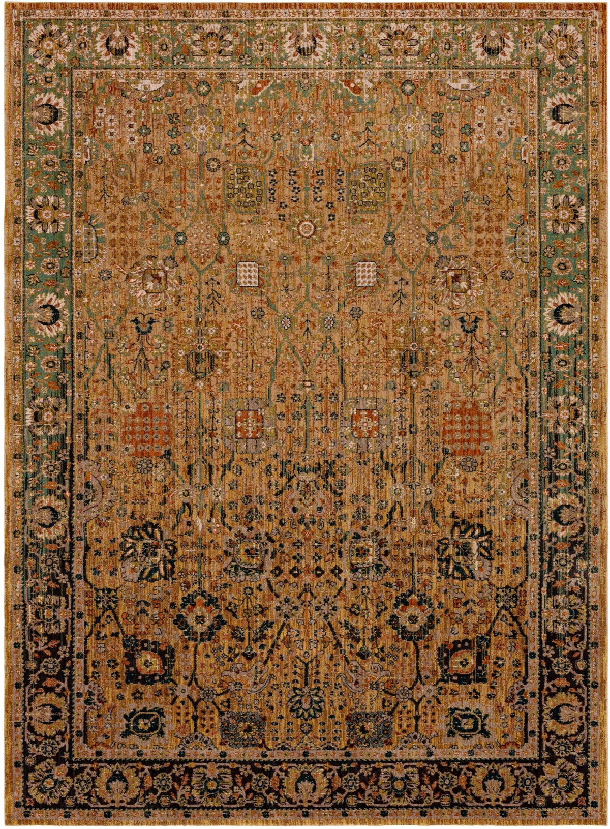 Area Rug, Spice Market Myanmar Tobacco for Living Rooms, Bedrooms and Entryways, 5 Size Options image 1