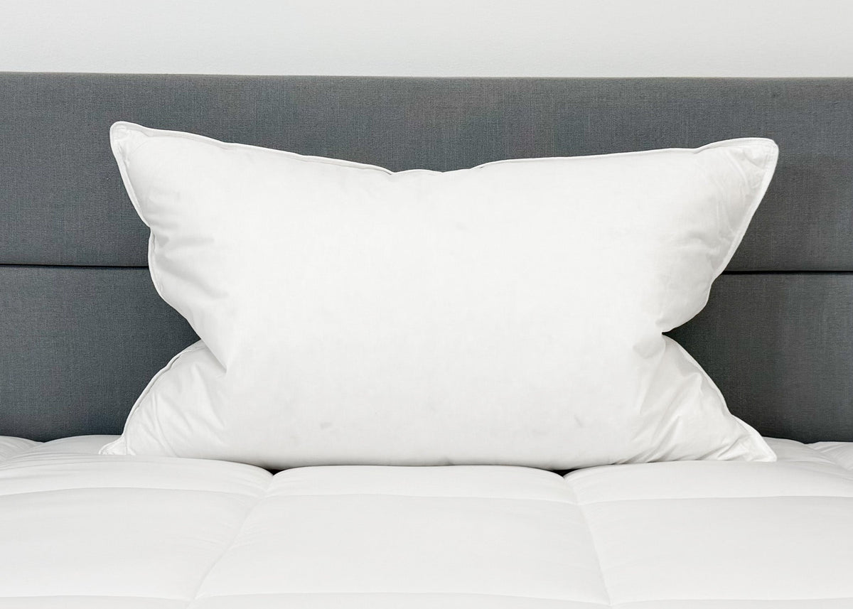 Bed Pillow, 50% White Goose Down 50% White Goose Feather, Hypoallergenic Comfort for Sleeping, Reading and Bedroom Comfort, 4 Size Options image 1