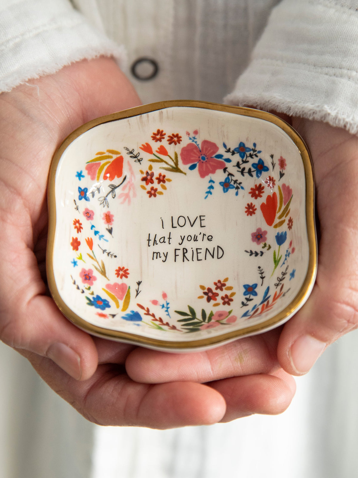 Dinnerware, Antiqued Trinket Bowl Friend for Everyday Meals and Table Settings, Designed for Family Dining, Serving and Entertaining image 1