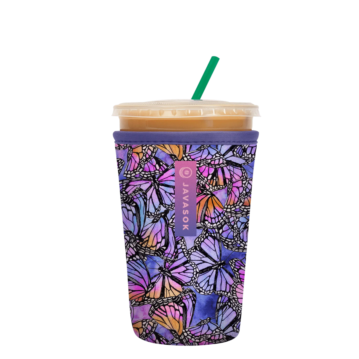 Reusable Cup Sleeve, Butterfly Galaxy, Lightweight Design, Neoprene Construction for Coffee Cups, Daily Commutes and Dry Hands image 1