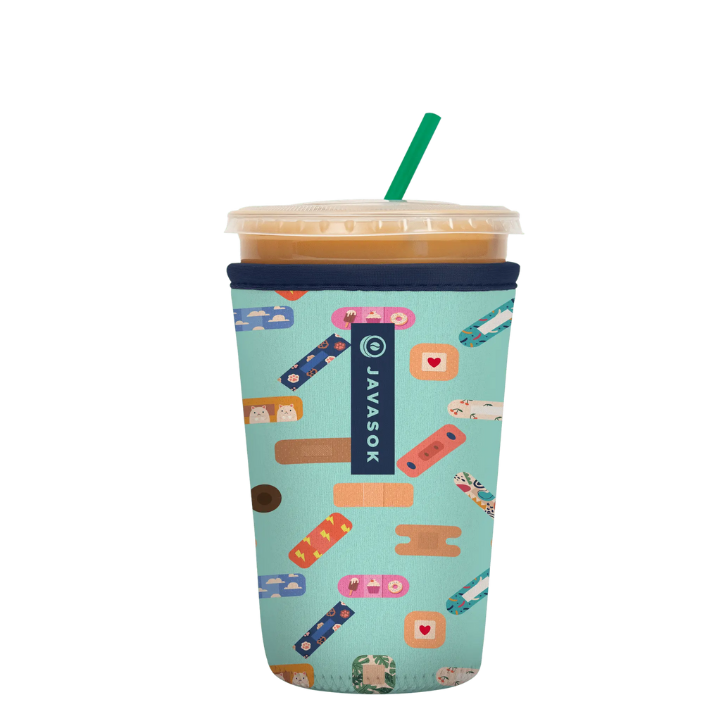 Reusable Cup Sleeve, Happy Healers, Neoprene Construction for Iced Coffee, Cold Drinks and Condensation Control image 1
