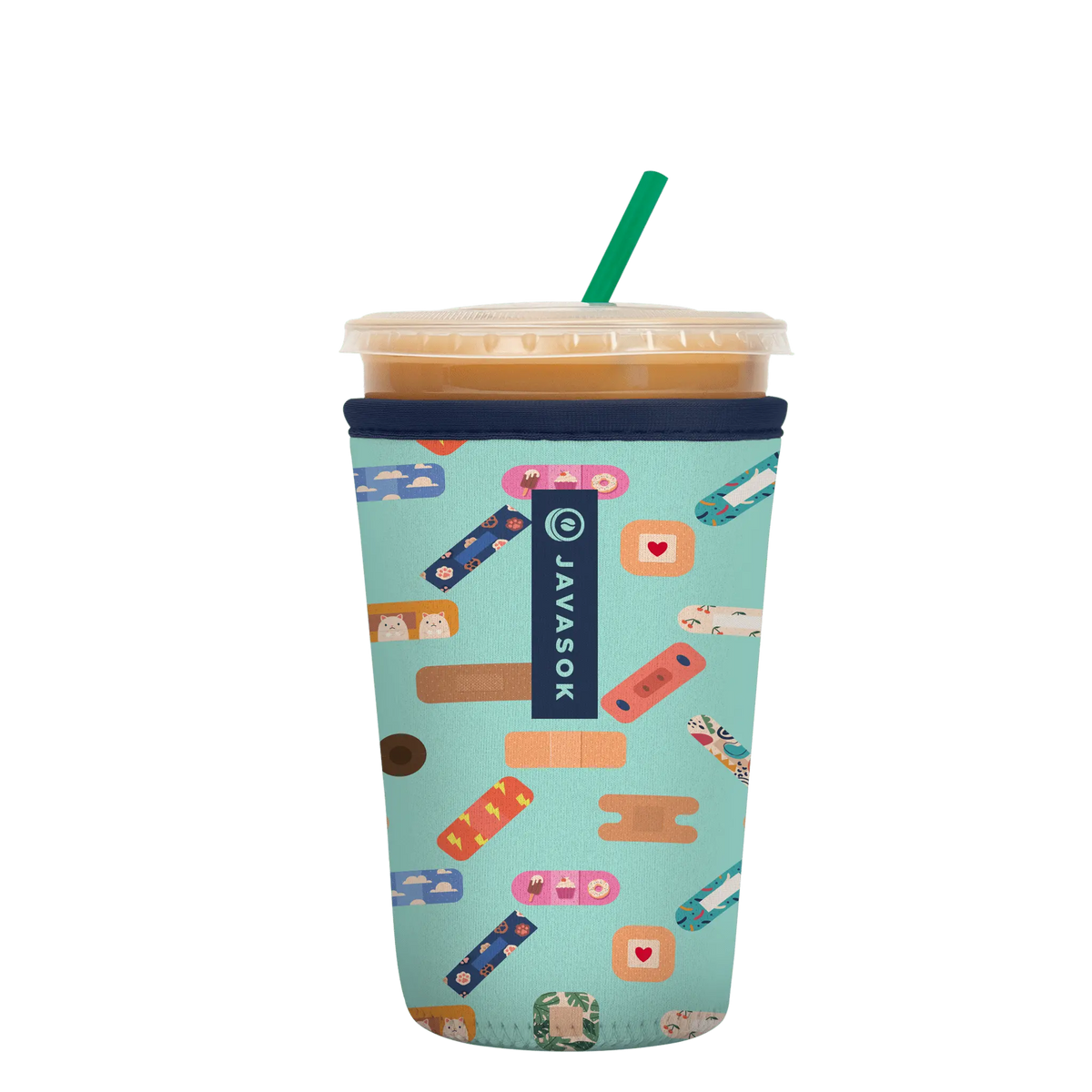 Reusable Cup Sleeve, Happy Healers, Neoprene Construction for Iced Coffee, Cold Drinks and Condensation Control image 1