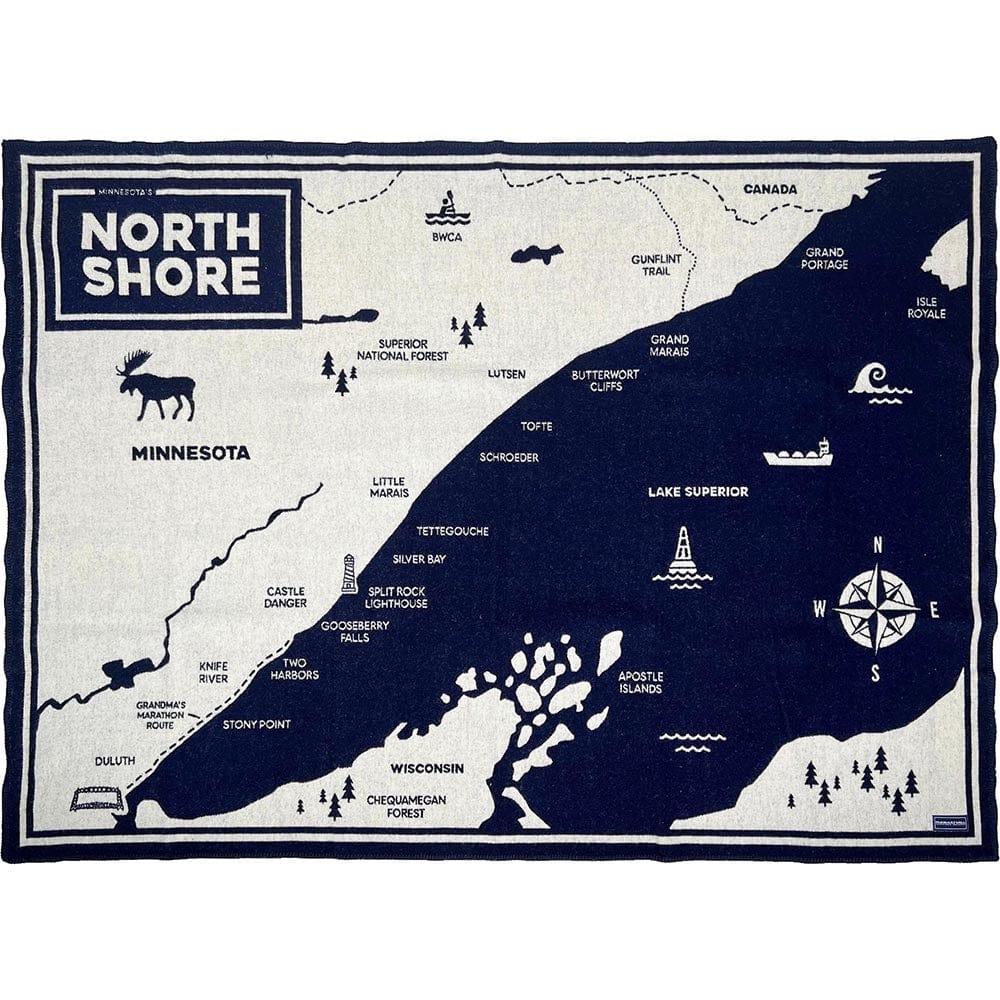 Cozy Throw Blanket, North Shore Map Wool, Hypoallergenic Comfort for Sofas, Beds and Relaxing at Home image 1