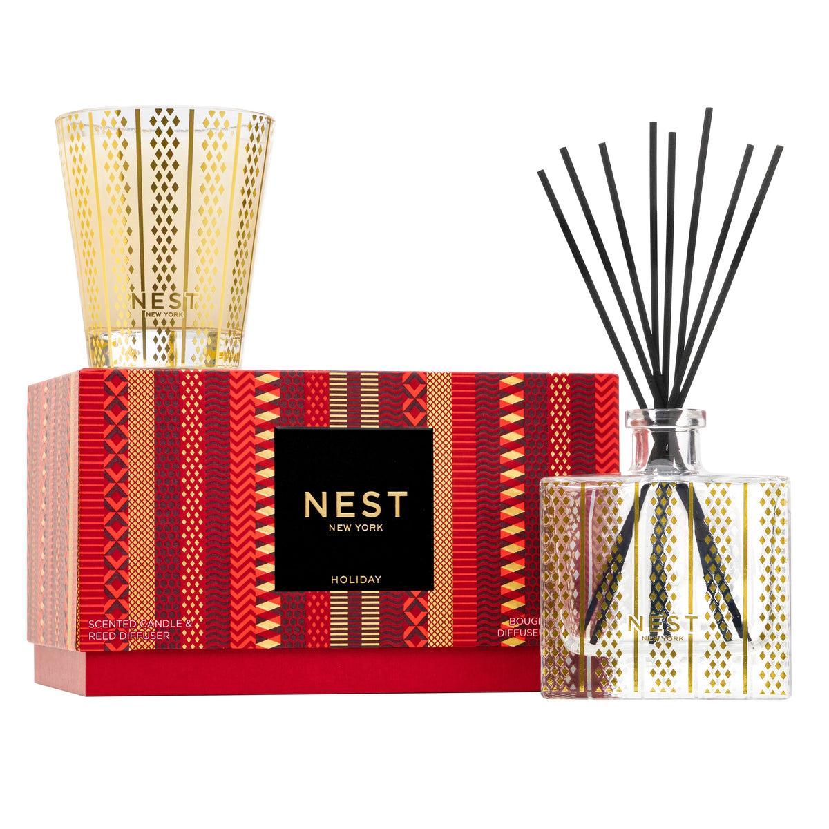 Decorative Candle, Holiday Classic & Diffuser Gift Set for Entryways, Mantels and Everyday Home Ambience image 1