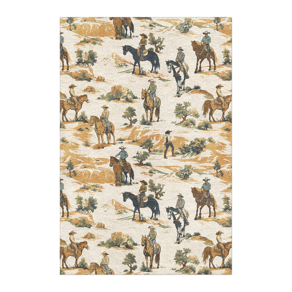 Area Rug, Desert Cowboys Doormat for Living Rooms, Bedrooms and Entryways, 10 Size Options image 1