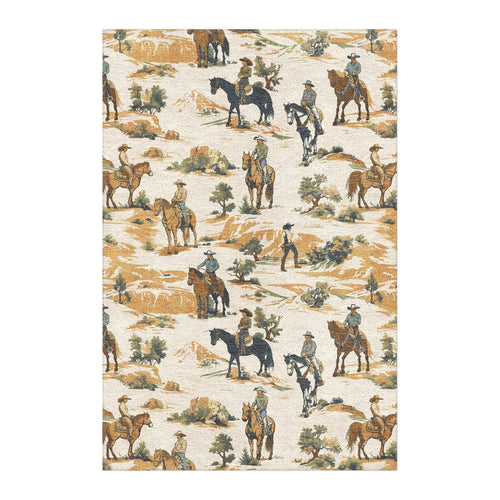 Area Rug, Desert Cowboys Doormat for Living Rooms, Bedrooms and Entryways, 10 Size Options image 1